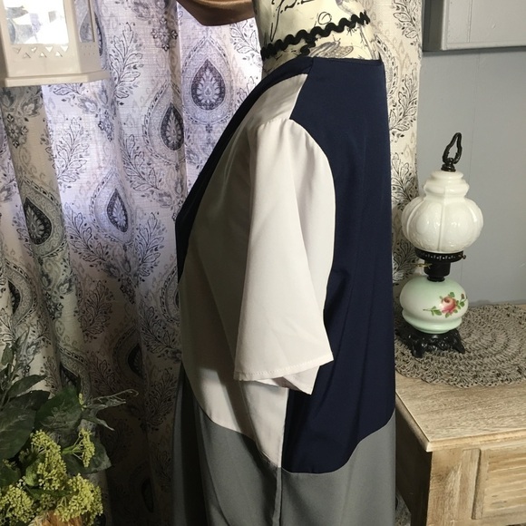 MISSLOOK color block short sleeve maxi dress - Picture 6 of 8